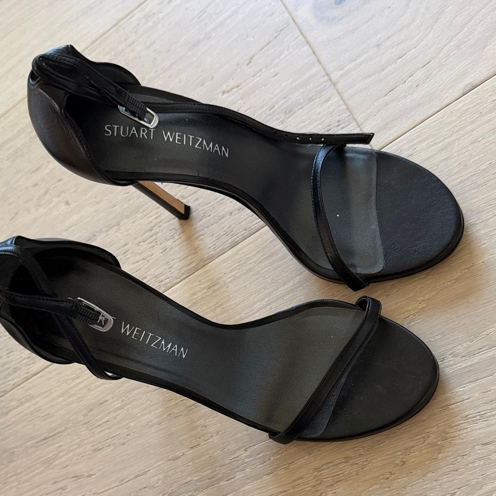 Stuart Weitzman Black Strappy Heels